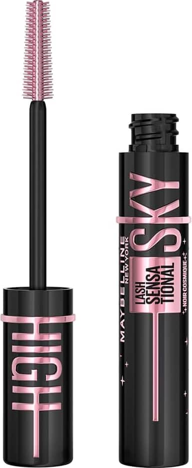 Maybelline NY Lash Sensational Sky High Cosmic Black, Máscara de Cílios Lavável com Extrato de Bambu e Escova Flexível para Alongamento Sem Limites, Pigmento Preto Intenso, Edição Especial, 7,2ml