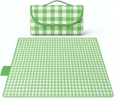 Tapete Piquenique Impermeável Dobrável 200x200cm Grande com Alça Toalha Ideal para Picnic Parque Praias Passeios ao Ar Livre a Prova de Água Fácil de Carregar (Verde)