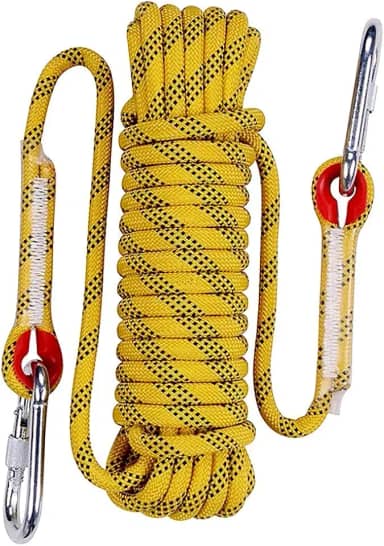 Aoneky Corda de escalada estática de 10 mm, corda de rapel de segurança para fuga de incêndio (amarelo 2, 32)
