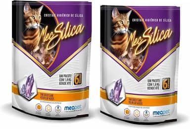 Kit 2 Areias Sílica para Gato 1,4kg Cristais Grossos Mec – Super Absorvente