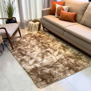 Tapete Sala, Quarto Peludo Felpudo Macio e Luxuoso 2,00m x 1,50m – Bege Mesclado.