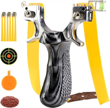 SQLWYLAT Conjunto de estilingue profissional estilingue de couro plano de alta precisão arco rápido especial para caça ao ar livre catapulta