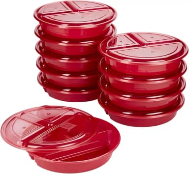 Recipientes para refeição semana Good Cook Meal Prep on Fleek, vermelho, pacote com 10