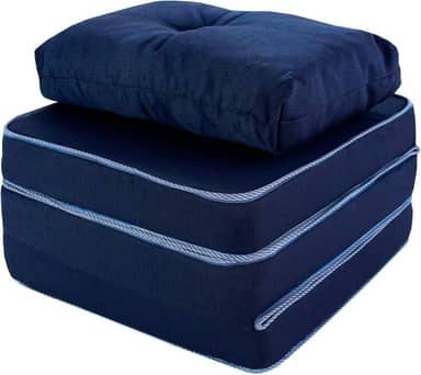 Puff Colchonete Dobrável/Sofa 3 em 1 Espuma D33 + Travesseiro Solteiro BF Colchões