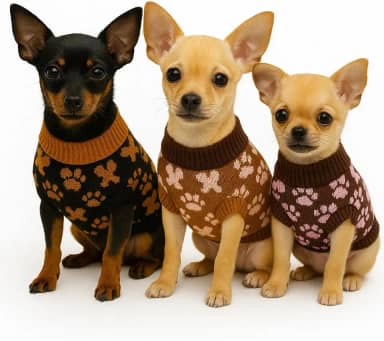 5 Roupas Pet Cachorro Gato Porte Pequeno Filhote Mini Micro Tricot Lã Pinscher (Macho)