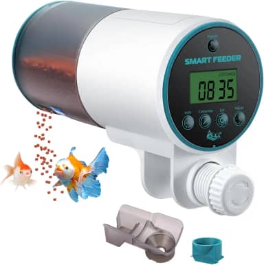 AQQA Alimentador automático de peixes para aquário – Dispensador automático programável de alimentos para peixes, 230 ml de grande capacidade, alimentador de temporizador de tanque de fim de semana