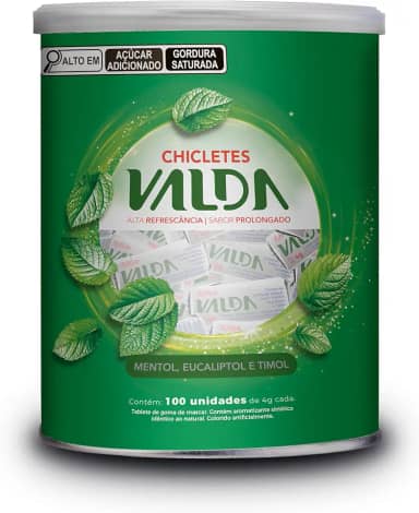 Pastilhas Valda Chiclete Valda Tablete Classic Com Mentol Eucaliptol E Timol – Sabor Menta - Hálito Perfumado - Refrescância Instantânea – 1 Pote 100 Unidades 4G Cada