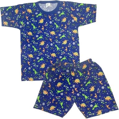 Pijama Infantil Menino a Juvenil de 1-16 anos - Conjunto Camiseta e Bermuda - MM Verão Masculino