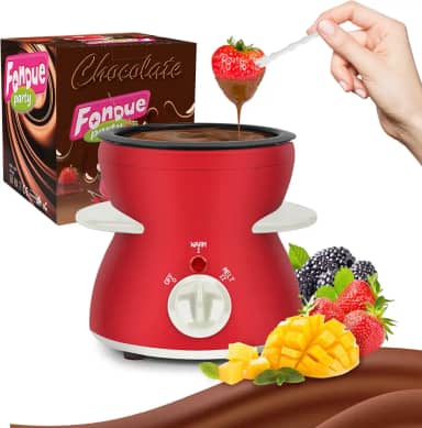 Conjunto de panela de fondue, mini conjunto de panela elétrica de fondue para derreter queijo de chocolate, máquina de fondue com garfos de imersão para presente de festa de aniversário de
