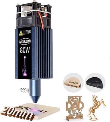 Módulo láser AENBUSLM de 80W con asistencia aire, módulo de corte de grabado láser para madera, potencia de salida de 10W, enfoque fijo, doble punto comprimido ultrafino CNC tallado DIY Laser Master