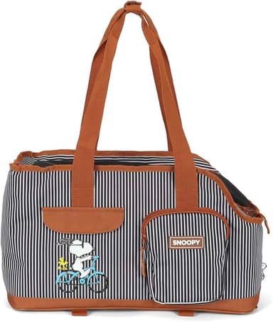 Bolsa de Transporte Up4You Listrada Marrom para Cães e Gatos - 43 x 20 x 25 cm