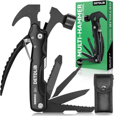 Presentes de Natal, martelo multiferramentas 12 em 1, presentes de aniversário masculinos legais para pai, marido, namorado, essencial para acampamento, caminhada, meias para homens que têm tudo,
