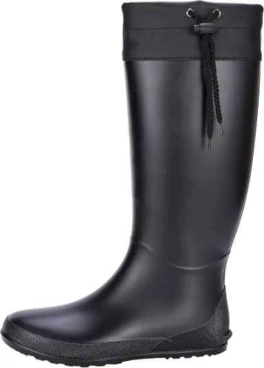 Botas de chuva femininas altas embaláveis, ultraleves, planas, galochas – não servem para panturrilhas largas