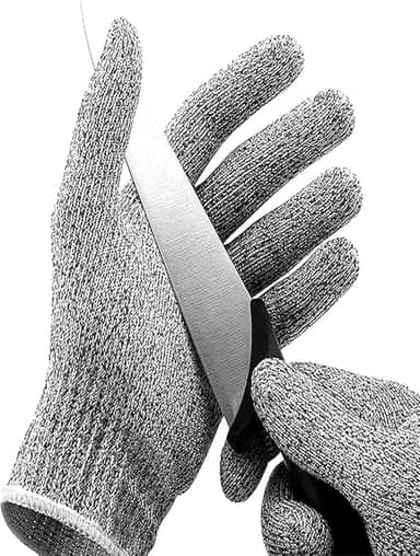 Par de Luvas de Proteção Anti-Corte Nível 5 Profissional – Alta Resistência com Fibra de Vidro e HPPE para Cozinha, Açougue, Churrasqueiro e Uso Doméstico