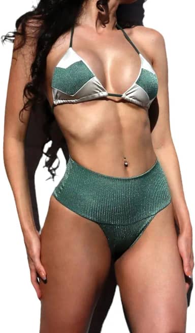 Biquíni Cortininha Hot Pants Cintura Alta fio Dental C/Bojo