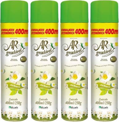 Bom Ar Gradavel Odorizador De Ambientes Chá Branco 400ml 4un