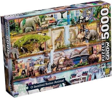 Quebra-Cabeça 5000 Peças - O INCRIVEL REINO ANIMAL - Grow