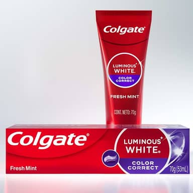 Colgate Creme Dental Clareador, Luminous White, Color Correct, 70g