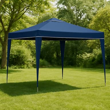 Tenda Praia Sanfonada Gazebo 3x3 Articulado Pé Aluminio (Azul)