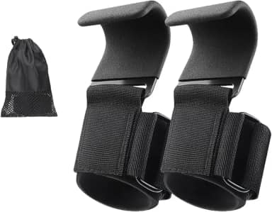 Munhequeira Fitness com Gancho de Aço - 2 Alças para Levantamento de Peso, Academia e Crossfit - Resistente