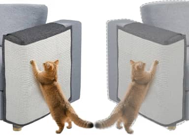 Protetor de móveis para gatos com sisal natural para proteger móveis de sofá, poltrona, sem mão (cinza)