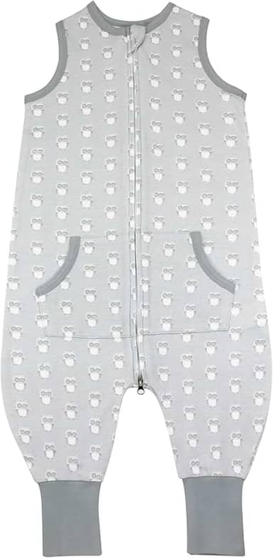 Sacos de dormir infantis para bebês de 3 a 4 anos, 1 pacote com cobertor com pés, sacos de dormir respiráveis sem mangas para bebês meninos e meninas