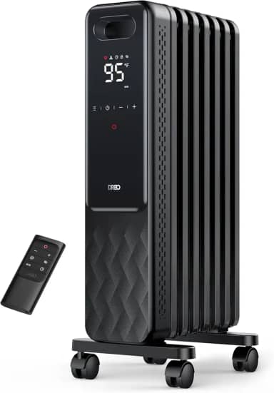 Dreo - Radiador com enchimento de óleo de 1500 W, aquecedores radiantes elétricos para uso interno, sala grande com controlo remoto, bloqueio para crianças, 4 modos, proteção contra