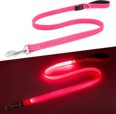 Coleira para cães com luz LED (rosa)