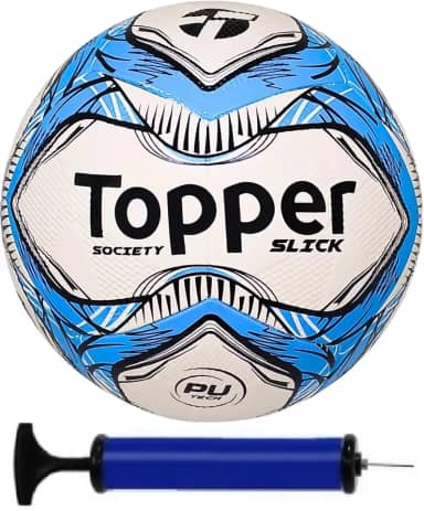 Bola Society Topper Slick Azul + Bomba De Ar