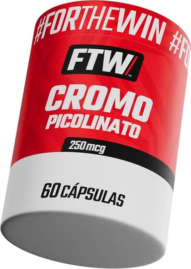 FTW Cromo Picolinato 250mcg com 60 Cápsulas, Suplemento Mineral para Metabolismo de Nutrientes e Controle Glicêmico, Não Contém Glúten