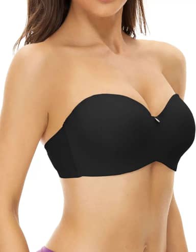 Sutiã feminino sem alças, push-up, balconette, com aro e costas nuas, conversível, multidireção, pacote com 2