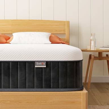 Swbvs Colchão Queen firme, colchão queen firme de espuma viscoelástica de 30 cm com colchão de cama queen híbrido em uma caixa, alívio de pressão e colchão tamanho queen