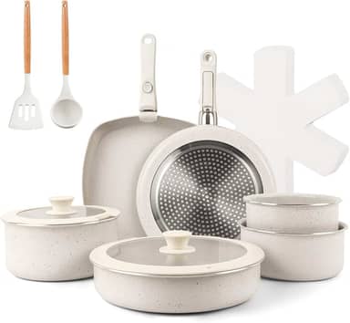 Jogo de Panelas 18 Peças, Conjunto de panelas antiaderentes Punho destacável, Conjuntos de panelas de cozinha de indução antiaderente com alça removível