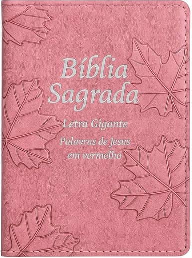Bíblia Sagrada Letra Gigante com Harpa – Capa Rose – Palavras de Jesus em Vermelho