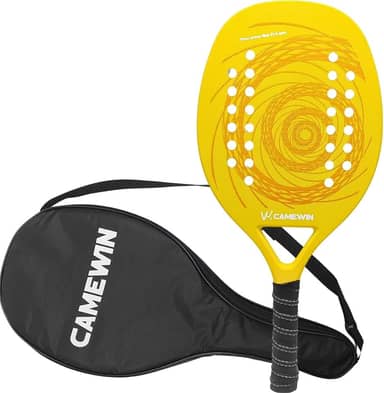 Raquete Para Beach Tennis Profissional Em Fibra Carbono Com Capa Protetora - Camewin