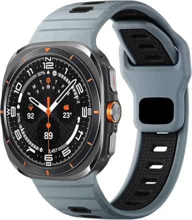 Pulseira esportiva para Samsung Galaxy Watch Ultra, de silicone macio, à prova d'água, pulseira de substituição para Galaxy Ultra Watch de 47 mm, dois tons para homens