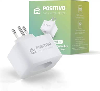 Smart Plug Wi-Fi Positivo Casa Inteligente, 10A, configuração rápida, 1.000W Bivolt – Compatível com Alexa