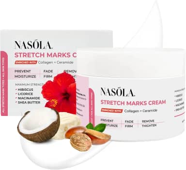 Nasola Creme Para Estrias Na Gravidez, Elimina E Previne Marcas Profundas, Hidratante Remoção De Cicatrizes Gravidez Barriga Com Colágeno Enriquecido Ceramida, 4,23 Oz
