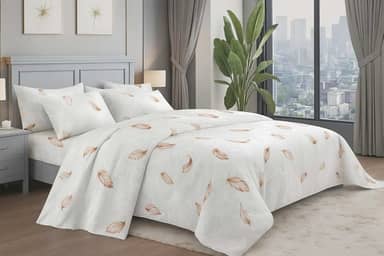 Jogo de Lençol de Cama Casal Queen, 4 Peças, 100% Algodão, 2500 Fios, Estampado Importado (Winter Gray)