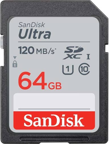 SanDisk Cartão de memória Ultra SDXC UHS-I de 64 GB - 120 MB/s, C10, U1, Full HD, cartão SD - SDSDUN4-064G-GN6IN
