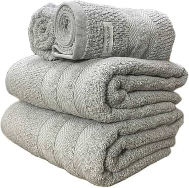 Jogo De Banho Buddemeyer Vanilla Extra Soft 100% Algodão Toalha Alta Absorção Macia Grande 4 Peças - Banho e Rosto - Presente (Cinza 1825)