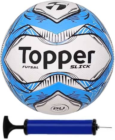 Bola Futsal Topper Slick Azul + Bomba De Ar