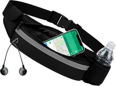 Pochete de Corrida Unissex com Zíper Impermeável e Entrada para Fone – Leve e Ajustável