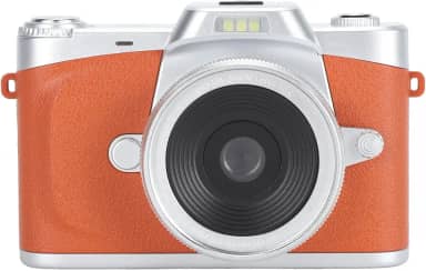 Câmera digital 4K, zoom digital de 64 MP 20x, tela flip de 180°, lente profissional sem espelho com lente intercambiável com lente grande angular para fotografia (laranja)