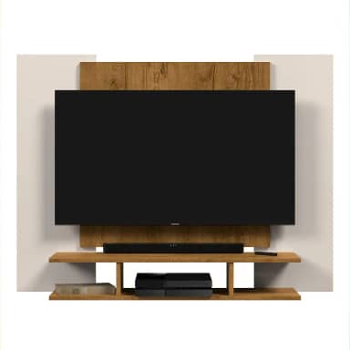 Painel para TV EJ Quarto até 48 polegadas Sala Decoração (OF WHITE/FREIJÓ)