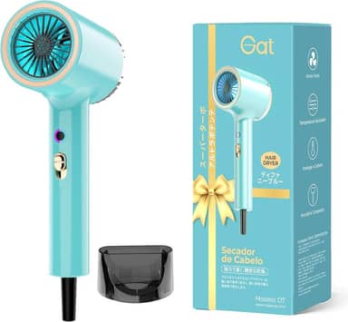 Gat Secador de Cabelo Profissional, 2000W, 3 Temperaturas Quente e Frio, Compacto e Portátil, Ideal Para Viagem e Uso Familiar, Anti-Frizz, Secagem Rápida, Design Moderno (Tiffany, 220V)