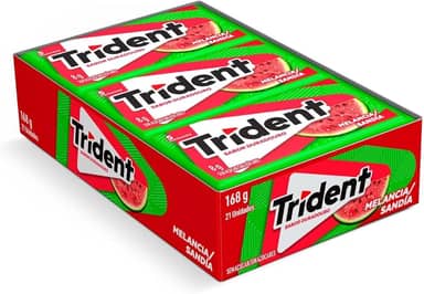 Chiclete Trident Melancia Sem Açúcar - Caixa com 21 unid. de 8g