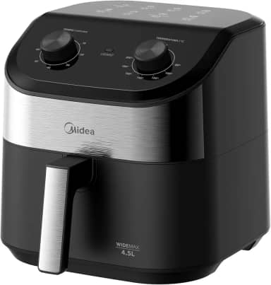 Fritadeira Midea Air Fryer 4,5L, design de dois botões, ampla faixa de temperatura de 80°C a 200°C, prato antiaderente para vegetais, 1550W, 110V, FWM45P1