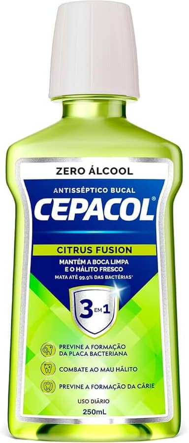 Cepacol - Enxaguante Bucal Citrus Fusion - Sem Álcool, Refrescante e Antisséptico - 250ml