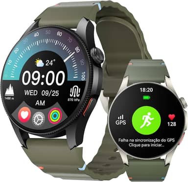 Relógio inteligente Aurafit Smartwatch Masculino Feminino, Atender/Fazer Chamada Altímetro/Barômetro/Bússola, à Prova D'água 3 ATM, GPS, Mais de 150 Modos Esportivos, Compatível Com IOS e Android